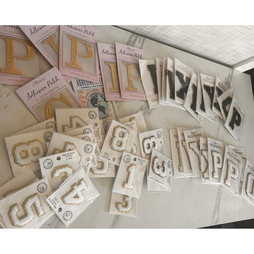 Fabric‎ Decorative Peel & Stick Letters & Numbers Lot of 53 Puffy 2" & 3" New!